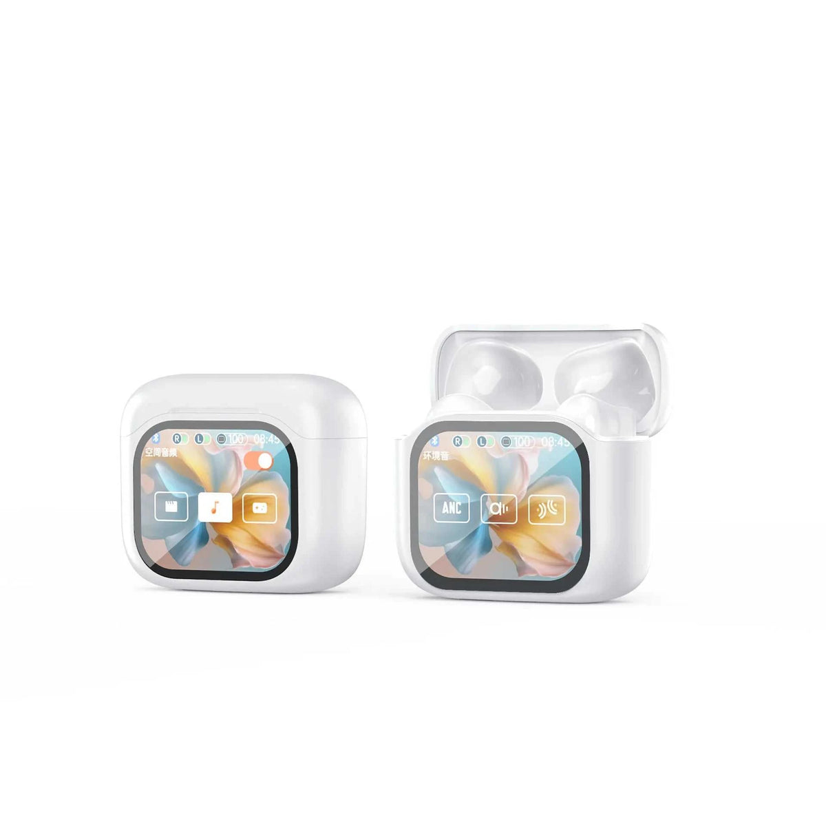 Smart Touch Screen Wireless Earbuds Bluetooth 5.4 ANC Noise Cancelling AI Translator Earphones LCD Display 60H Charge Case