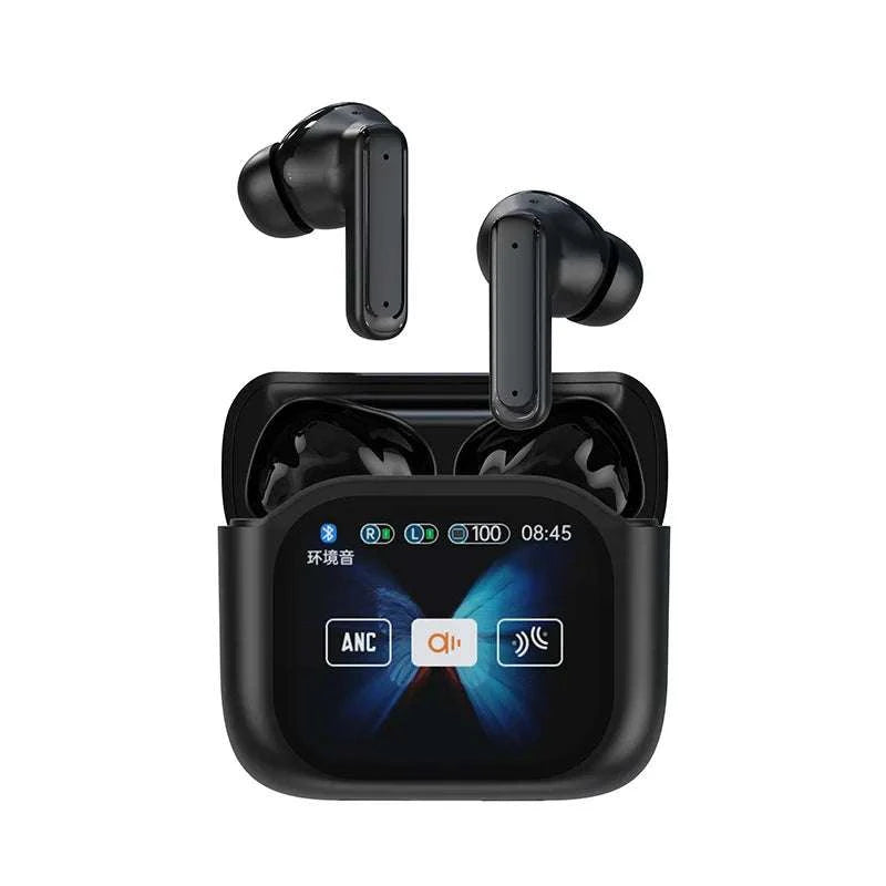 Smart Touch Screen Wireless Earbuds Bluetooth 5.4 ANC Noise Cancelling AI Translator Earphones LCD Display 60H Charge Case