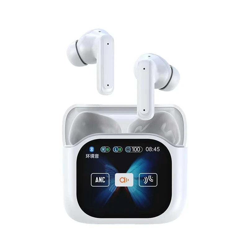 Smart Touch Screen Wireless Earbuds Bluetooth 5.4 ANC Noise Cancelling AI Translator Earphones LCD Display 60H Charge Case
