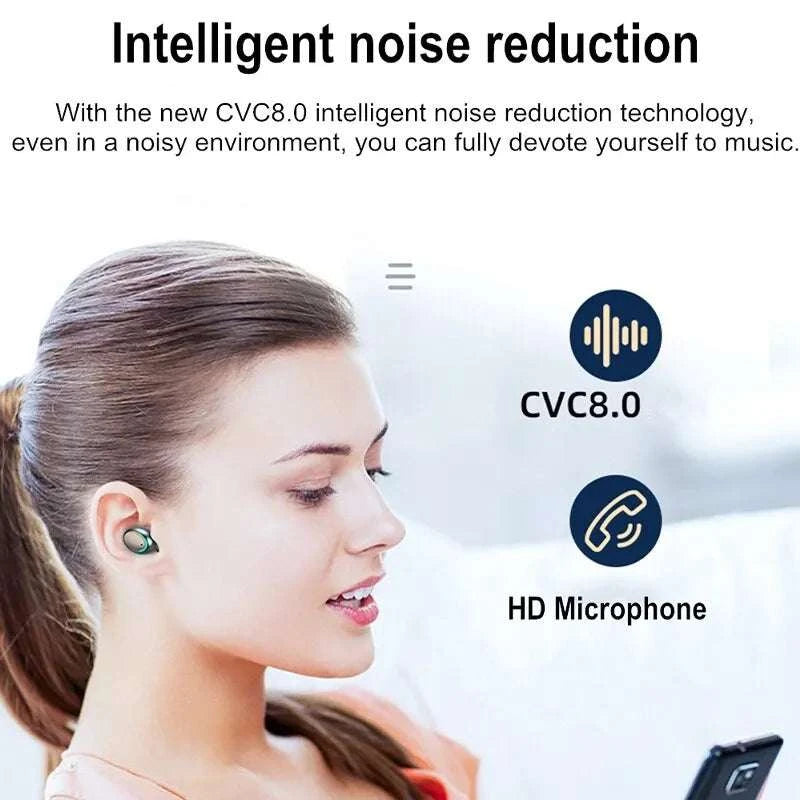 TWS Earphone Bluetooth 5.0 Wireless Headphones HiFi Stereo Sports Waterproof Earbuds Headset With Mic Handfree For iPhone Xiaomi