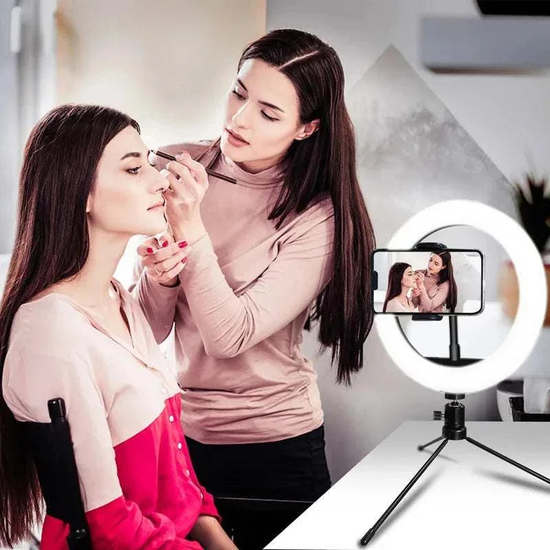 10" LED Ring Light with Tripod Stand Dimmable for Makeup & Live Streaming