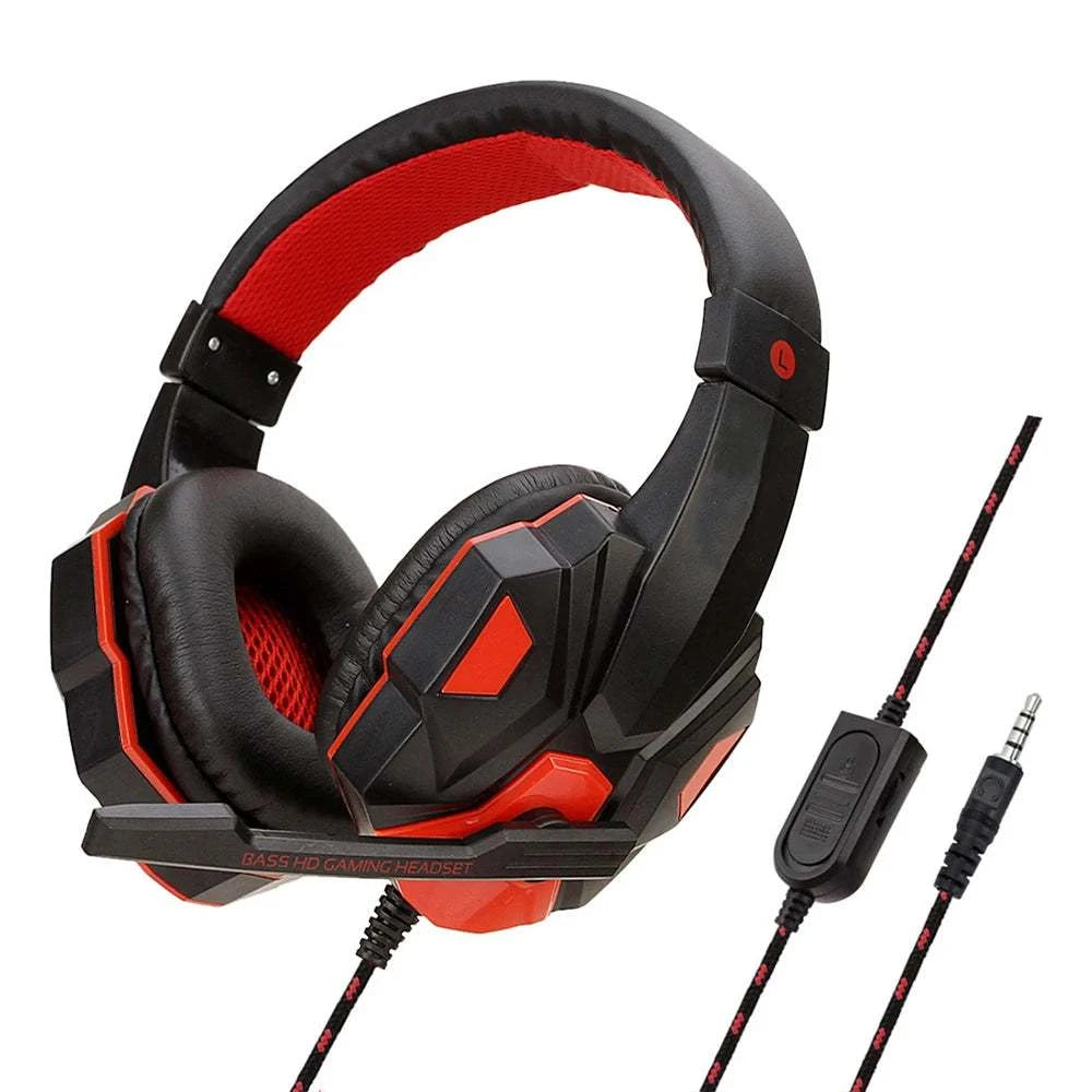3.5mm Wired Gaming Headphones Game Headset Noise Cancelling Earphone with Microphone Volume Control for PS4 PS5 Play Xbox Laptop