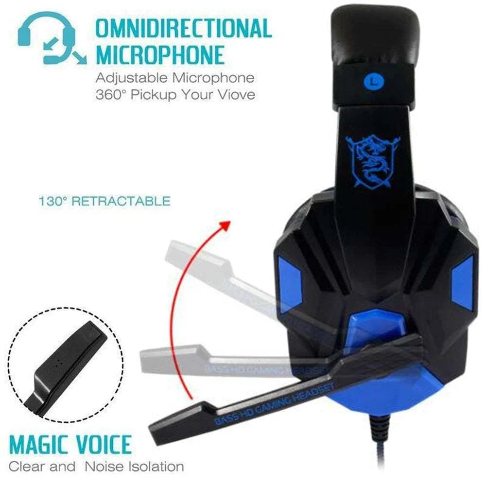 3.5mm Wired Gaming Headphones Game Headset Noise Cancelling Earphone with Microphone Volume Control for PS4 PS5 Play Xbox Laptop
