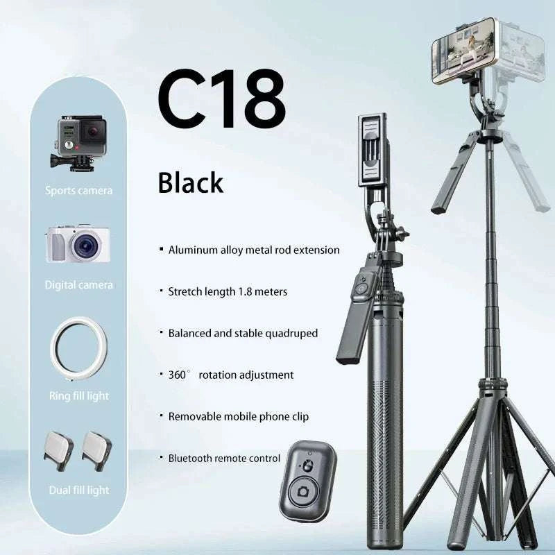 C17 Selfie Stick Intelligent Ai Mobile Follow-Up Anti Shake Retractable Pan Tilt Automatic Camera Tool Phone Holder