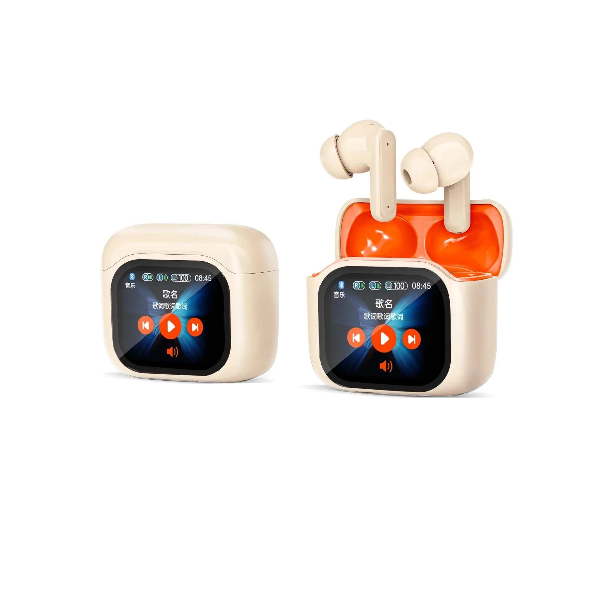 Smart Touch Screen Wireless Earbuds Bluetooth 5.4 ANC Noise Cancelling AI Translator Earphones LCD Display 60H Charge Case