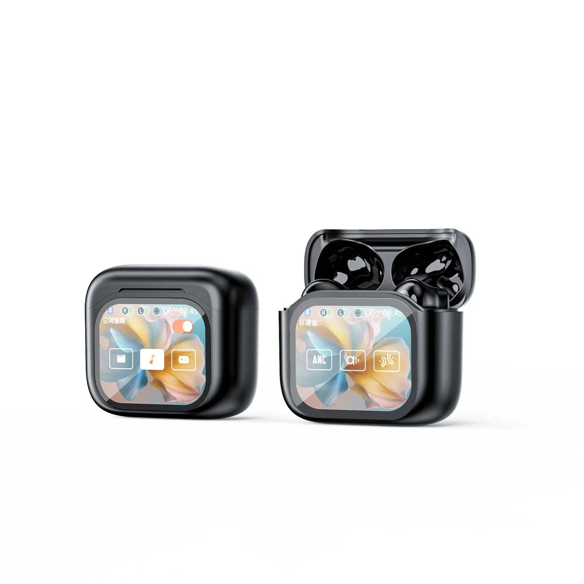 Smart Touch Screen Wireless Earbuds Bluetooth 5.4 ANC Noise Cancelling AI Translator Earphones LCD Display 60H Charge Case