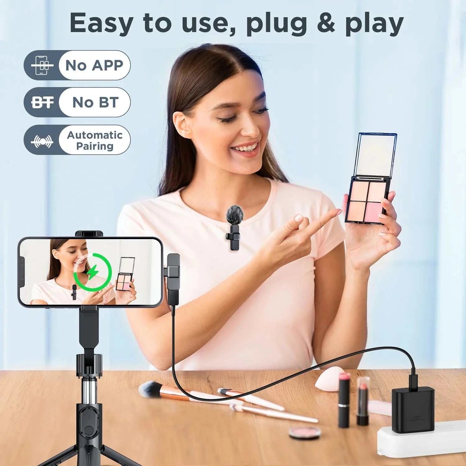New Wireless Lavalier Microphone Portable Audio Video Recording Mini Microphone for Android PC Camera Live Gaming Phone