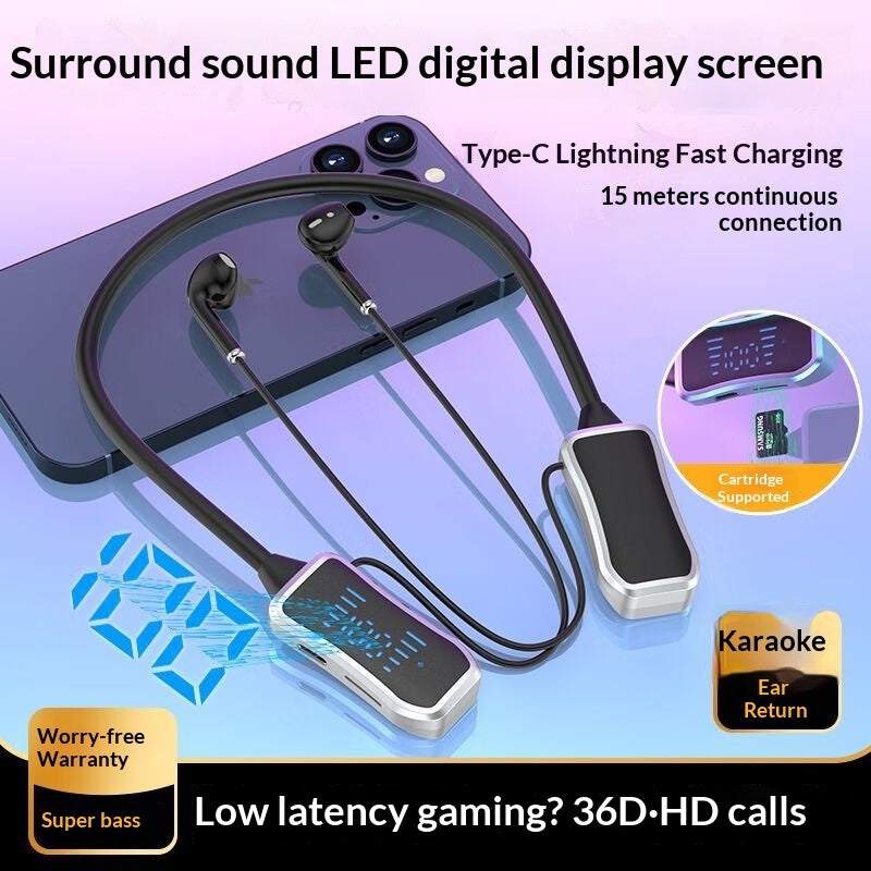 Over-ear Bluetooth Earbuds With Ultra-long Battery Life Noise Cancellation Ideal For Sports And Running