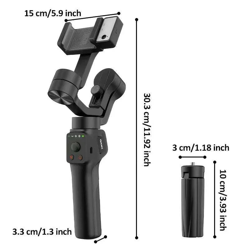QAML S6 3-Axis Gimbal Gesture Control &amp; Fill Light for Smooth Vlogs, Streams &amp; Selfies. Compact &amp; Durable, Perfect for Creator