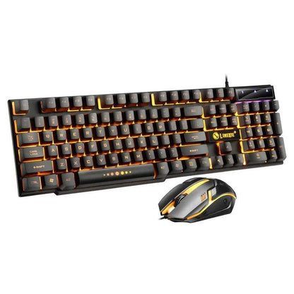 USB Wired Gaming Keyboard Mouse Set PC Rainbow Colorful LED Backlit  Gamer Gaming Mouse and Keyboard Combos Kit Home Office