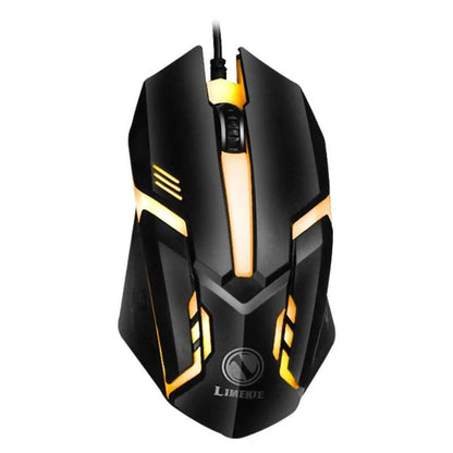 USB Wired Gaming Keyboard Mouse Set PC Rainbow Colorful LED Backlit  Gamer Gaming Mouse and Keyboard Combos Kit Home Office