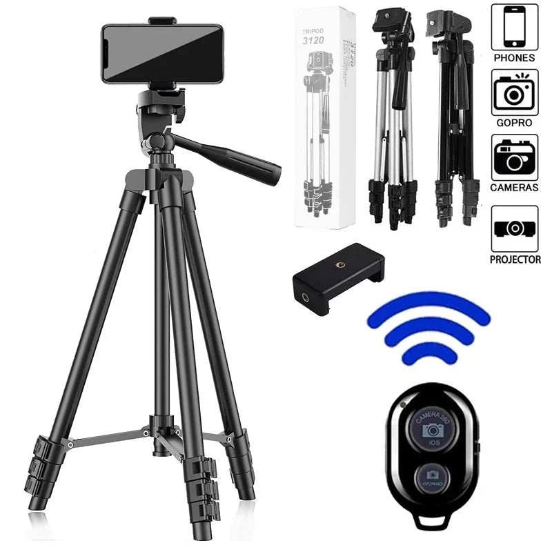 Extendable Mini Tripod Phone Video Recording Phone Tripods Stand With Bluetooth Remote Universal Camera Phone Photography Holder