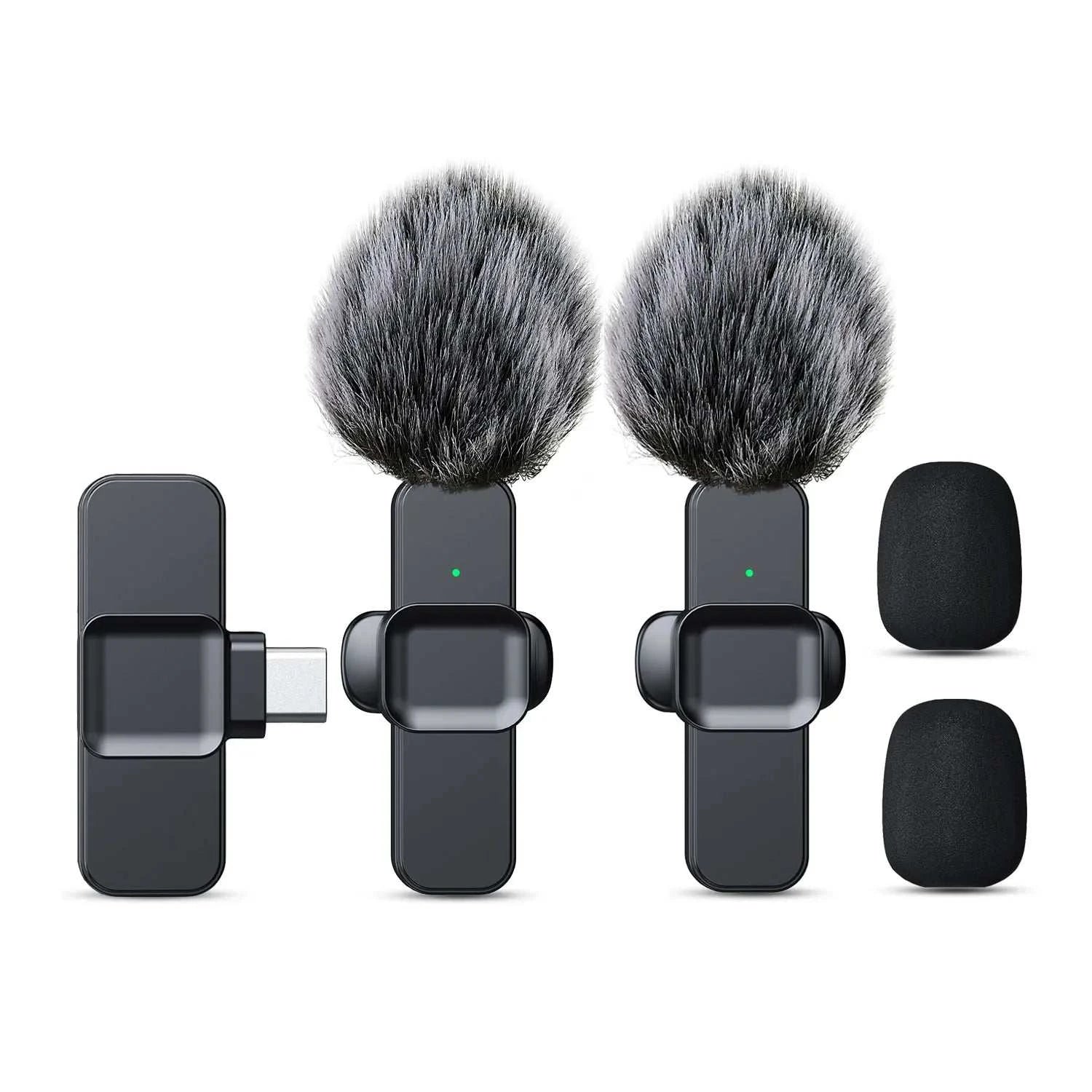 New Wireless Lavalier Microphone Portable Audio Video Recording Mini Microphone for  Android PC Camera Live Gaming Phone
