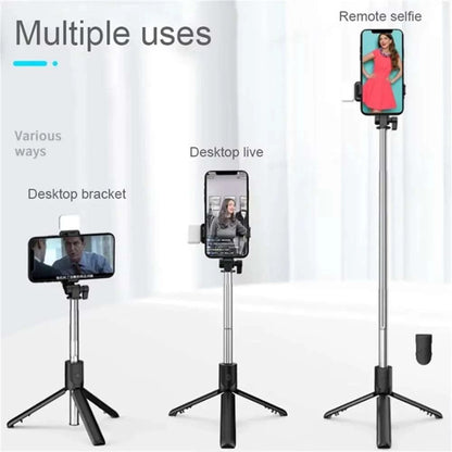 Phone Selfie Stick Tripod Bluetooth Remote Wireless Selfi Stick Phone Holder With Beauty LED Fill Light For Phone Live Streaming
