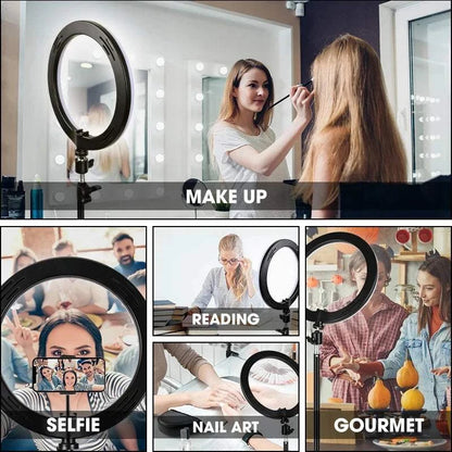 10" LED Selfie Ring Light Dimmable Led Photography RingLight With Tripod Mini Phone Stand for Tiktok Video Live Makeup Fill Lamp