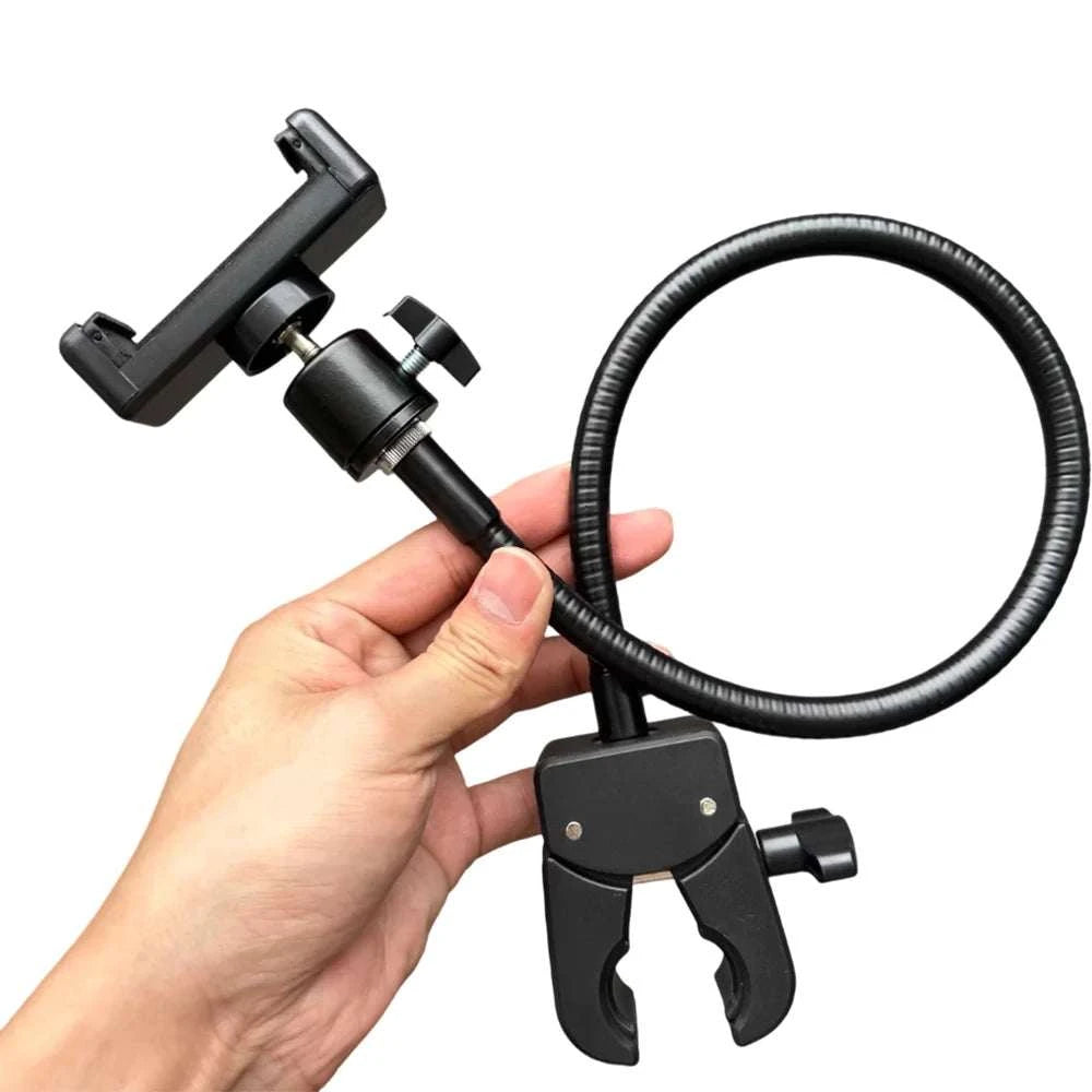 Mobile Phone Clip Holder Universal Hose Outdoor Live Broadcast Fixed Base Clamp Fishing 360 Sports Camera Holder