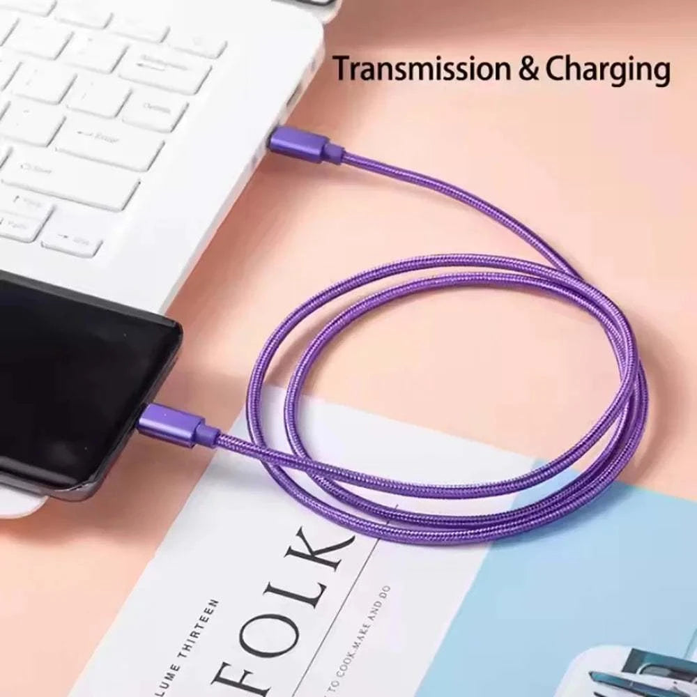 66W 5A USB C To Type C Fast Charging Data Cable USB Type C to Type-C Nylon Braided Quick Charge Charger Adapter Cable 1m 2m 3m