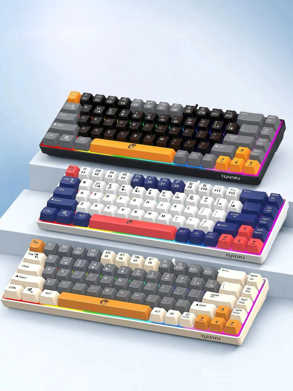 68-Key Mini Mechanical Usb Wired Gaming Keyboard, RGB Backlit Multi-Color, for Windows PC/Desktop/Laptops