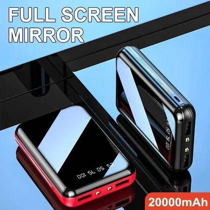 Portable with Digital Display 20000mAh Power Banks  for Xiaomi Iphone 12 13 14 15 16 Promax Mirror Screen Portable Powerbank