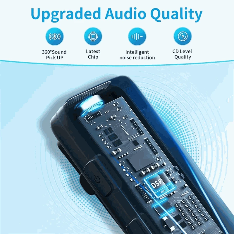 ELECT-Clip On Phone Microphone Mini Wireless Lapel Lavalier Microphone Noise-Canceling USB C Microphone