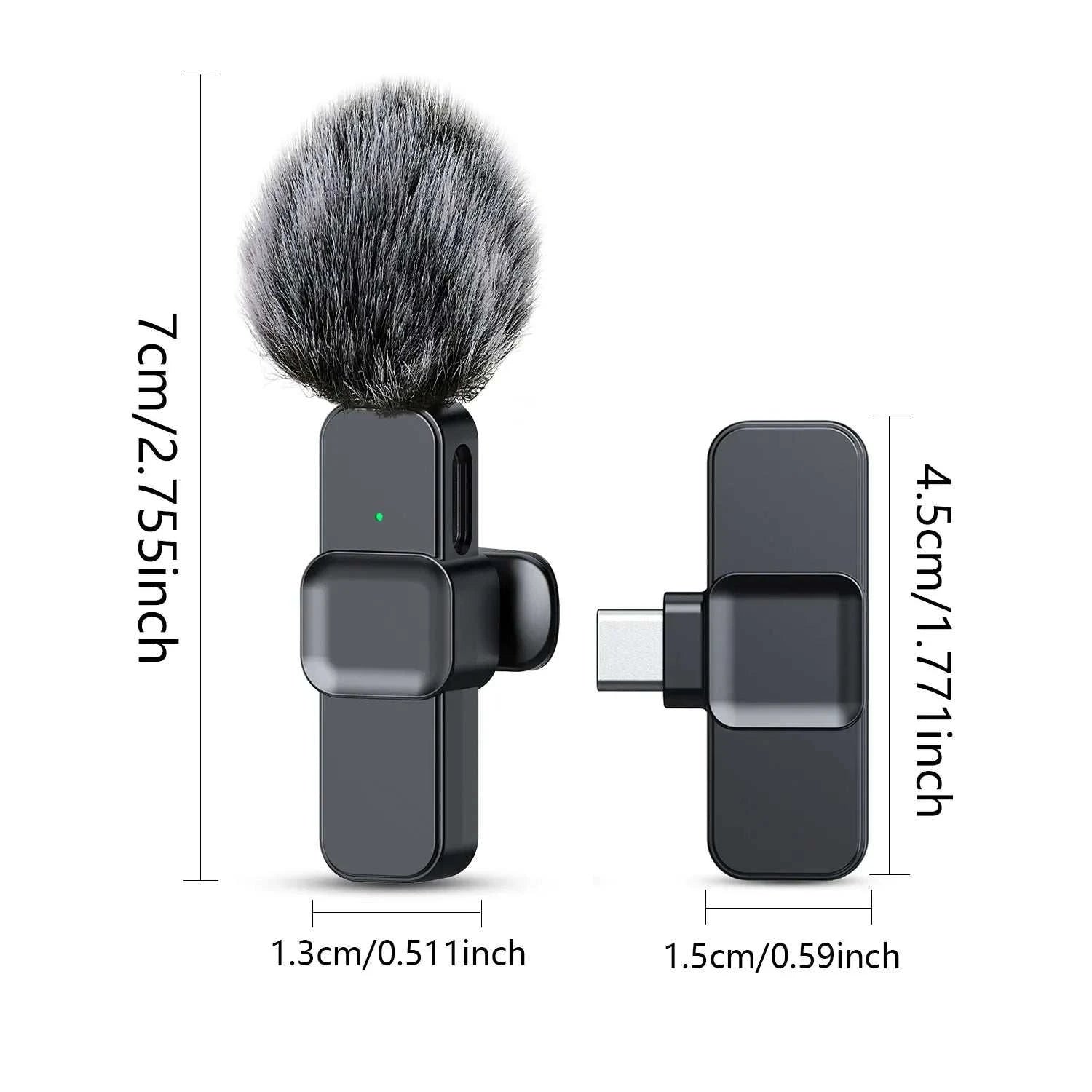 New Wireless Lavalier Microphone Portable Audio Video Recording Mini Microphone for  Android PC Camera Live Gaming Phone