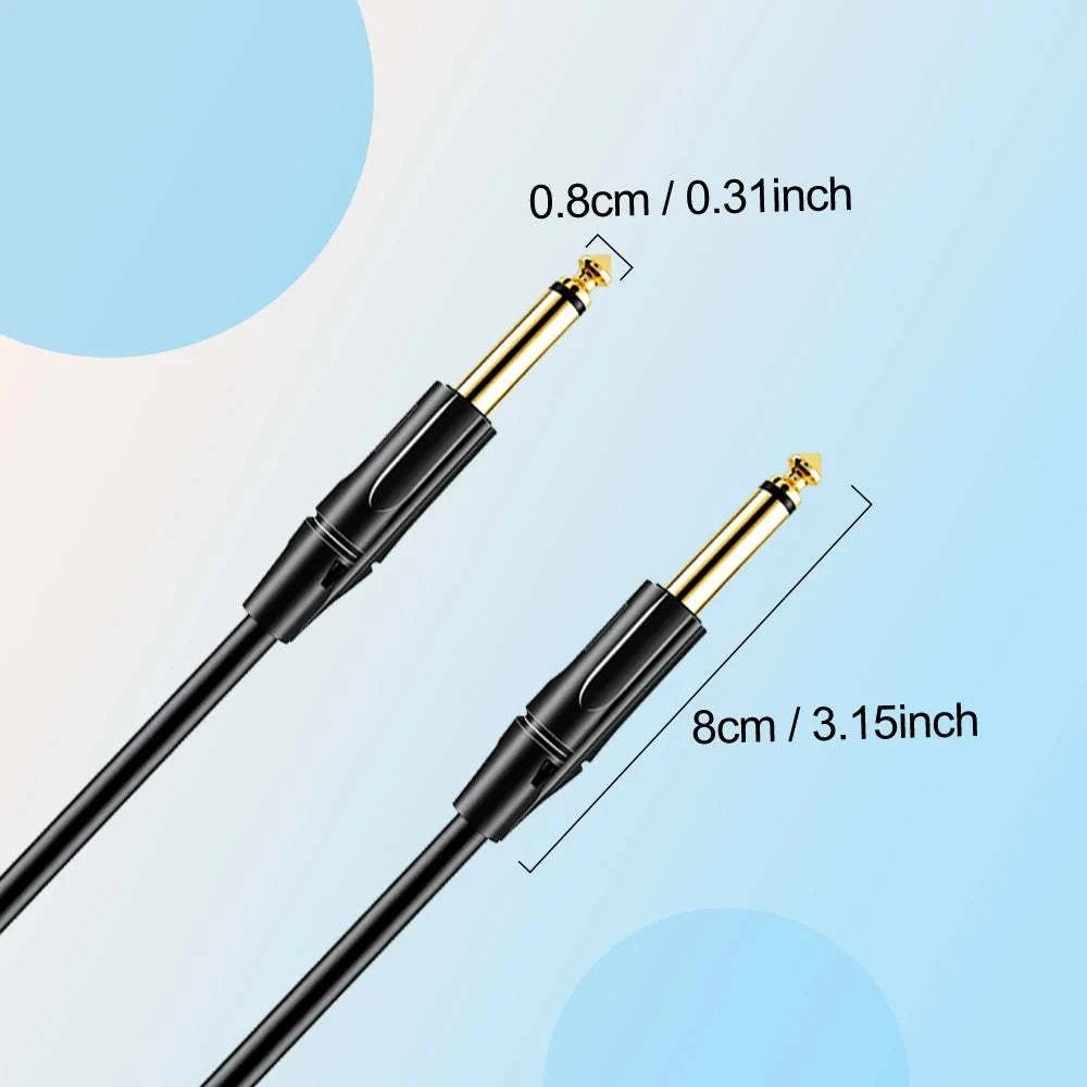 Audio Cable 3m 6m 10m Elastic PVC 6.35mm 1/4" Guitar Cable Straight to Straight for Electric Instruments