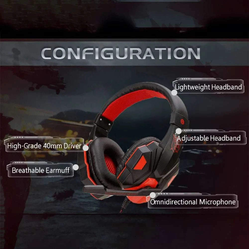 3.5mm Wired Gaming Headphones Game Headset Noise Cancelling Earphone with Microphone Volume Control for PS4 PS5 Play Xbox Laptop