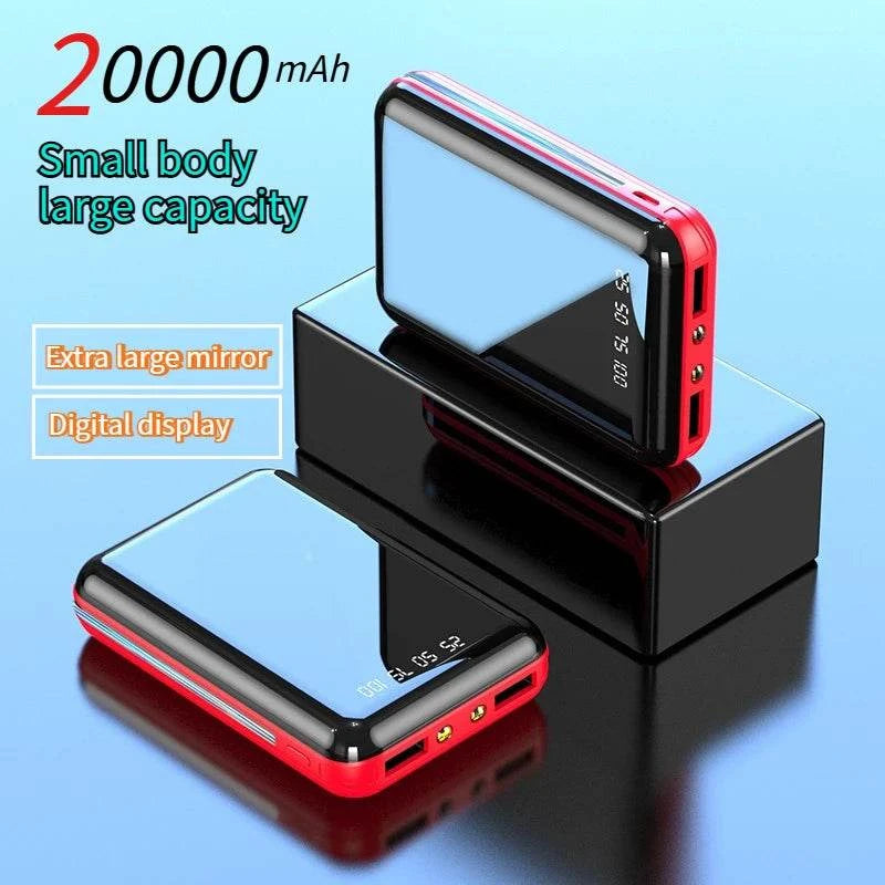 Portable with Digital Display 20000mAh Power Banks  for Xiaomi Iphone 12 13 14 15 16 Promax Mirror Screen Portable Powerbank