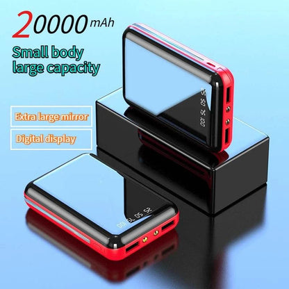 Portable with Digital Display 20000mAh Power Banks  for Xiaomi Iphone 12 13 14 15 16 Promax Mirror Screen Portable Powerbank