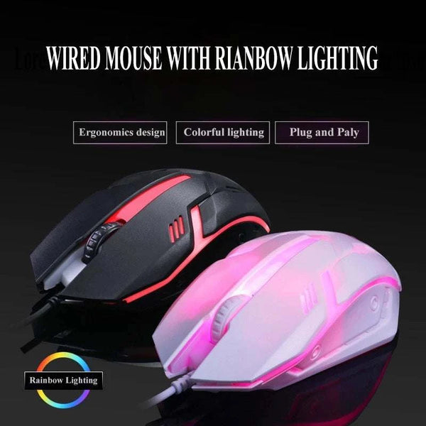 USB Optical Wired Colorful LED Gaming Mouse For Desktop Laptop PC Computer factory direct sales