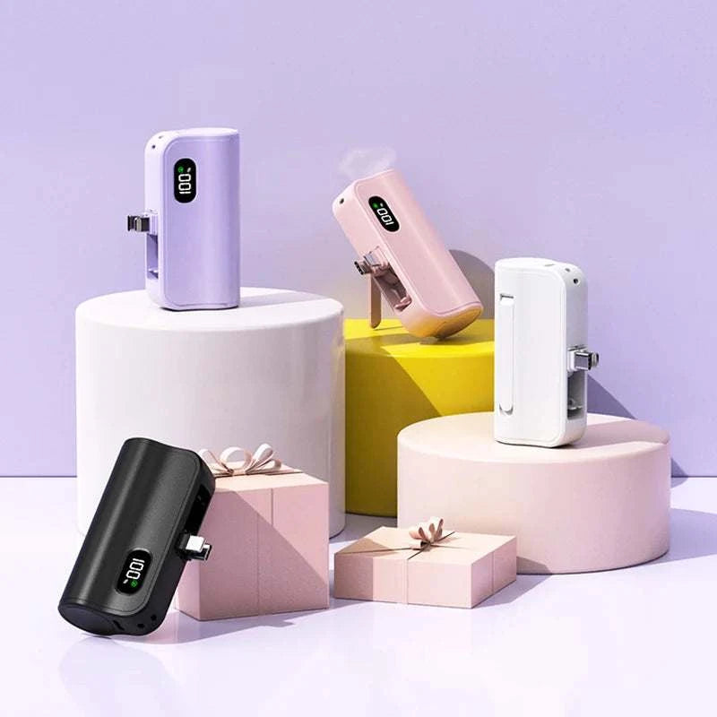 10000mAh Mini Power Bank Portable Charger Mobile Phone External Battery Capsule Powerbank for IPhone Huawei Xiaomi Built in Plug