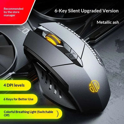 Hot Inphic Wired Mouse Pw1 Silent Ergonomic Colorful Breathing Light Gaming Mouse Six Button Business Office Mouse
