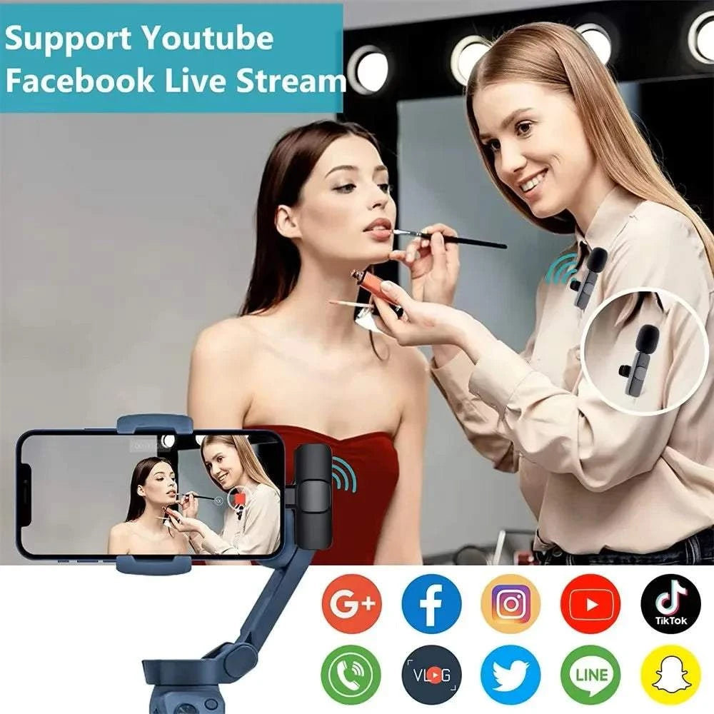 Lenovo Bluetooth 5.3 Mini Portable Wireless Lavalier Microphone for Live Broadcast Gaming Audio Video Recording iPhone Android