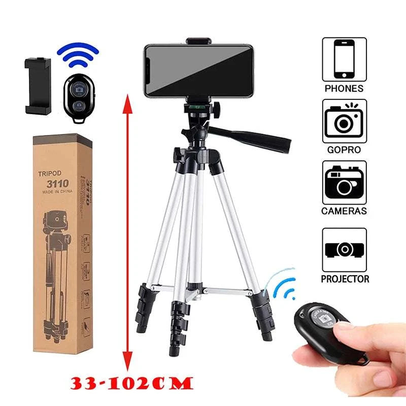 Extendable Mini Tripod Phone Video Recording Phone Tripods Stand With Bluetooth Remote Universal Camera Phone Photography Holder