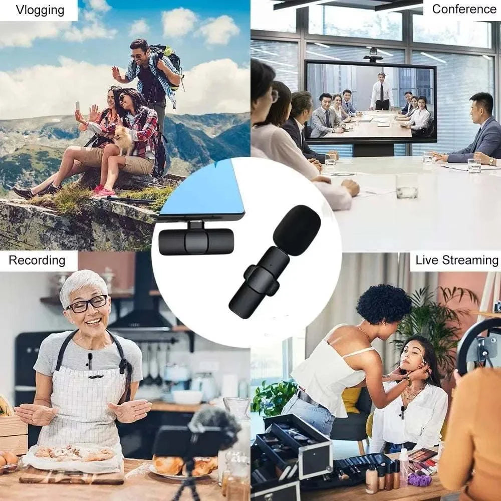 Lenovo Bluetooth 5.3 Mini Portable Wireless Lavalier Microphone for Live Broadcast Gaming Audio Video Recording iPhone Android