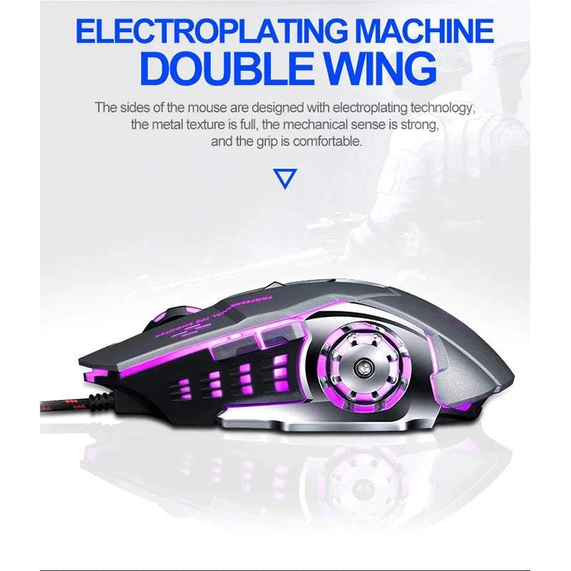 V6 Gaming Mouse Office Luminous Wired Mechanical Mouse