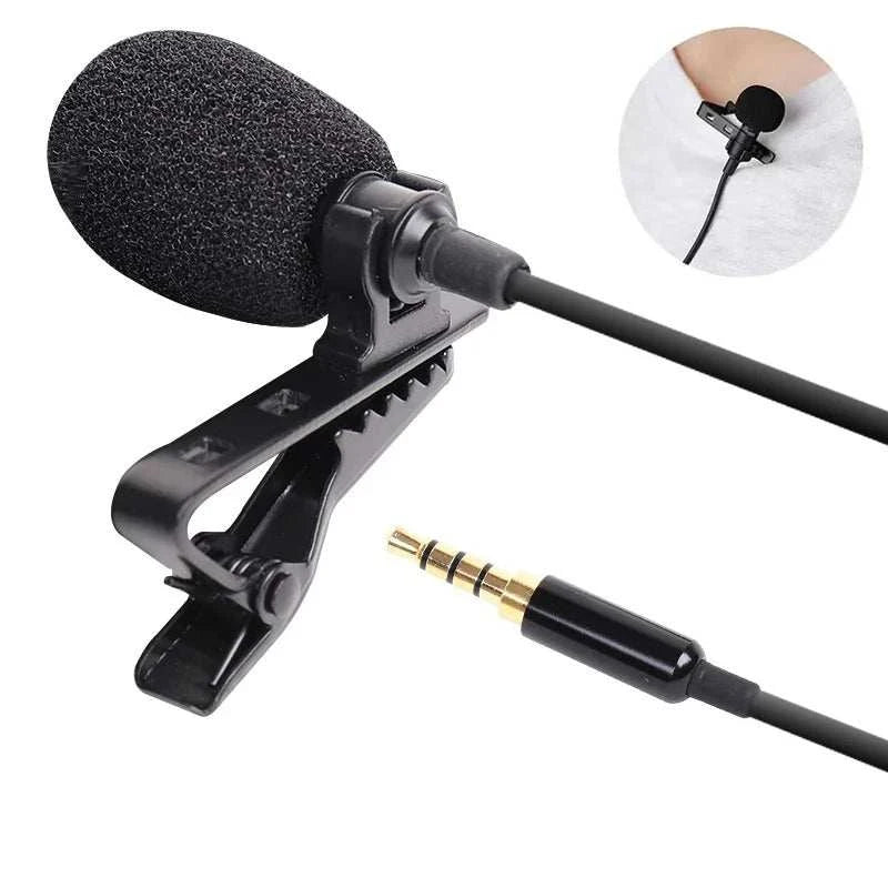 1.5m Mini Portable Lavalier Microphone Condenser Clip-on Lapel Mic Wired USB 3.5mm Type C Microphone For Laptop PC DSLR Camera