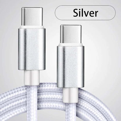 66W 5A USB C To Type C Fast Charging Data Cable USB Type C to Type-C Nylon Braided Quick Charge Charger Adapter Cable 1m 2m 3m