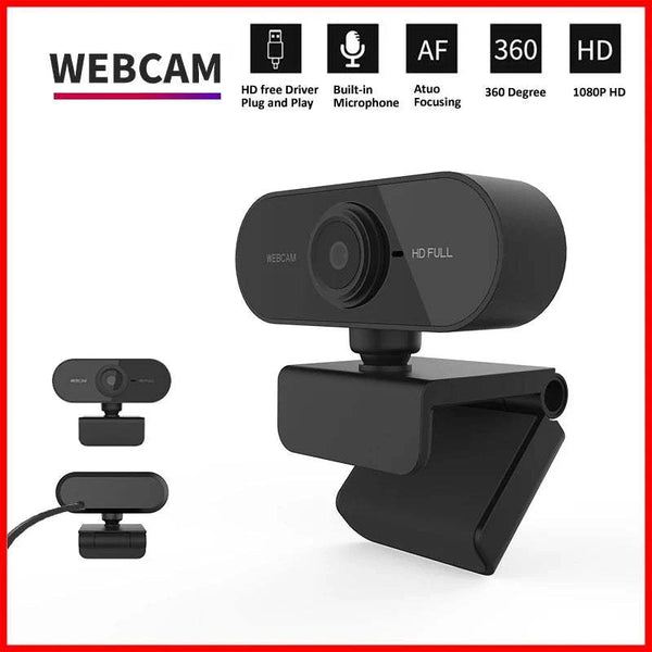 1080P HD Mini Webcam with Microphone, USB Interface Supports Laptop Desktop Computer, Suitable for Live Video Call Conference