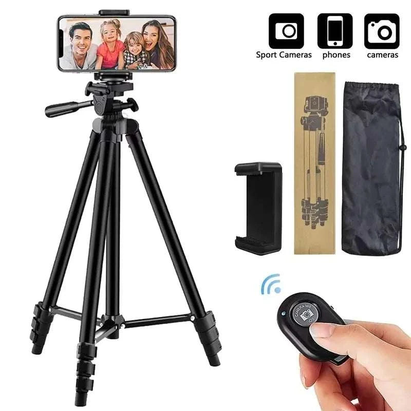 Universal Tripod For Phone Sports Camera Tripod Stand With Bluetooth Remote Phone Holder Lightweight Photography For Huawei DSLR
