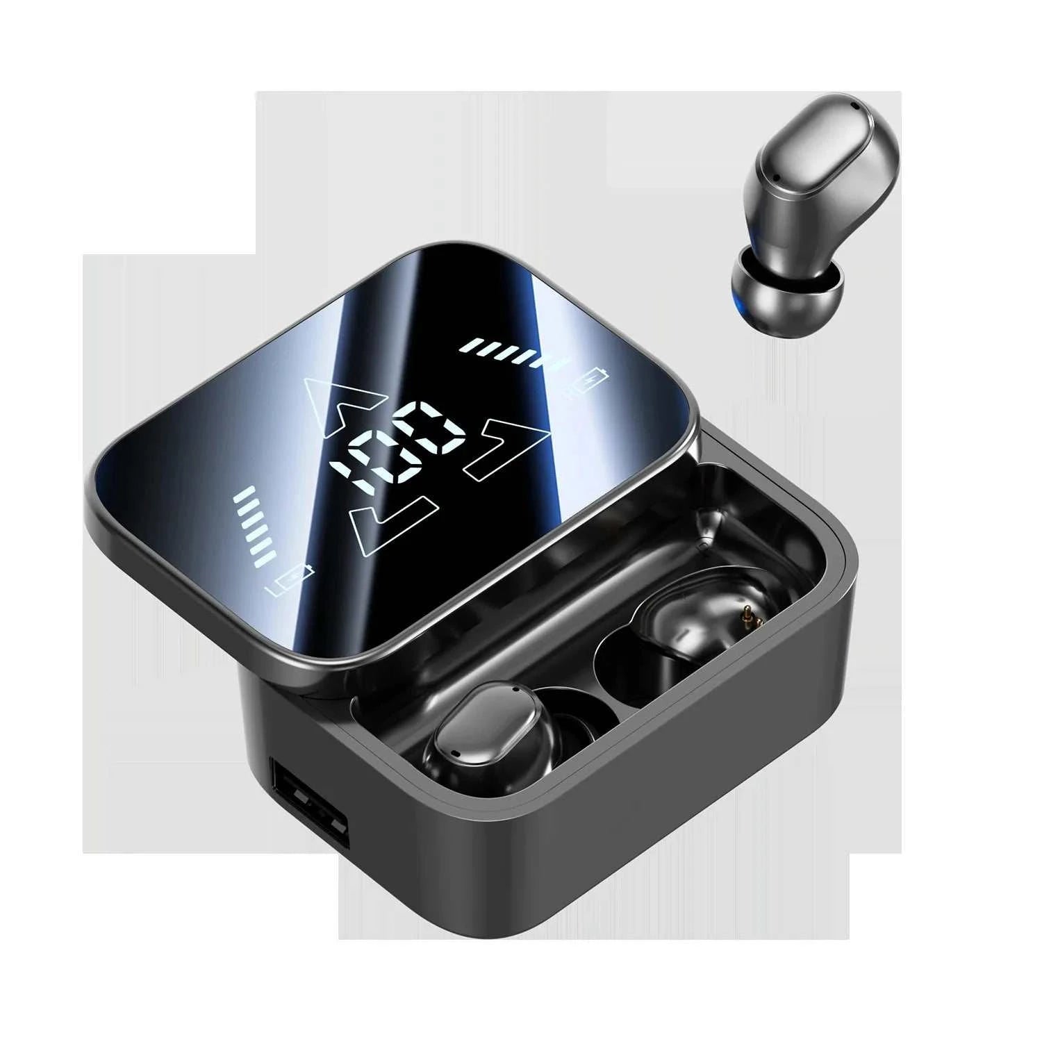 Bluetooth 6.0 In-Ear Headphones with Large Screen Display, Dual Mode Audífonos, Zero Latency Earphones for Gaming &amp; Music