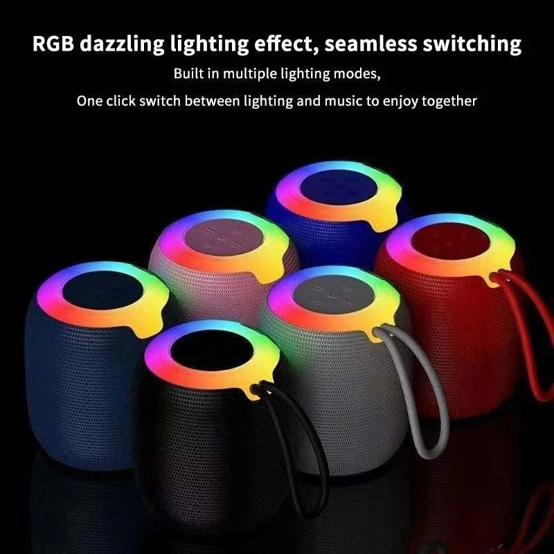 Portable Waterproof Wireless Bluetooth Speaker with RGB Color Light HiFi Stereo Sound Heavy Bass Rechargeable Outdoor Speaker