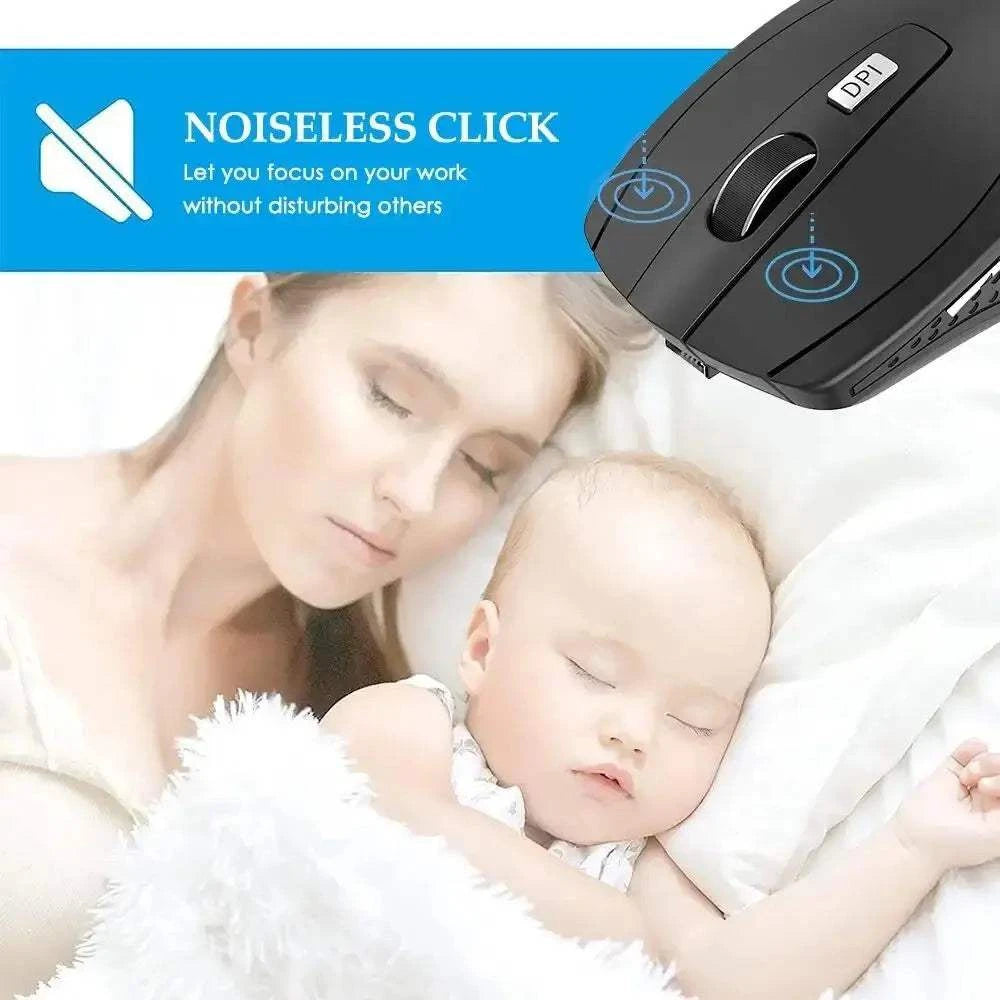 Wireless Bluetooth Mouse Silent Mouse Portable Charging Mobile Optical Mouse Adjustable 1600 DPI Level For Office Laptop MacBook