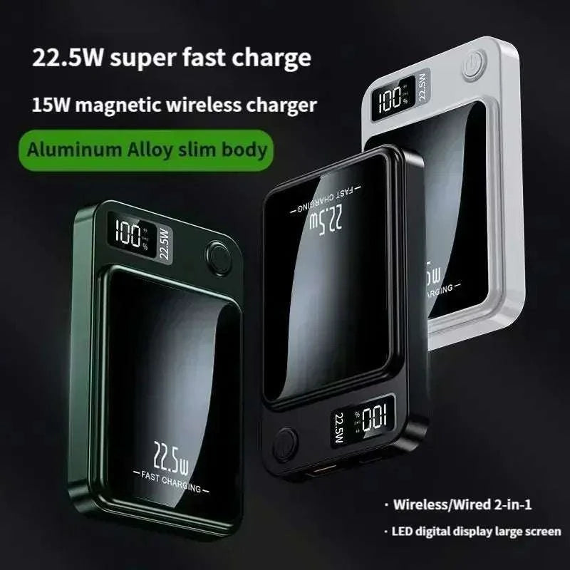 Magnetic Power Bank 50000mAh Large Capacity Wireless Fast Charging Suitable for iPhone Xiaomi Huawei universal mobile Power Bank