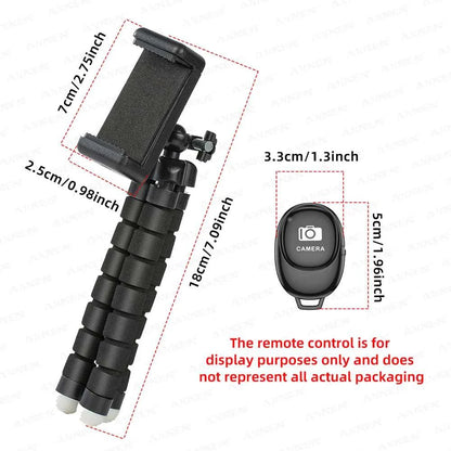 Tripods Tripod for Phone Mobile Camera Holder Clip Smartphone Monopod Tripe Stand Octopus Mini Tripod, Optional Wireless Remote