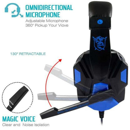 3.5mm Wired Gaming Headphones Game Headset Noise Cancelling Earphone with Microphone Volume Control for PS4 PS5 Play Xbox Laptop