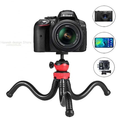 Flexible Octopus Tripod for Phone Camera DSLR 2in1 Design Tripod With Phone Holder Side Cold Shoe 1/4&