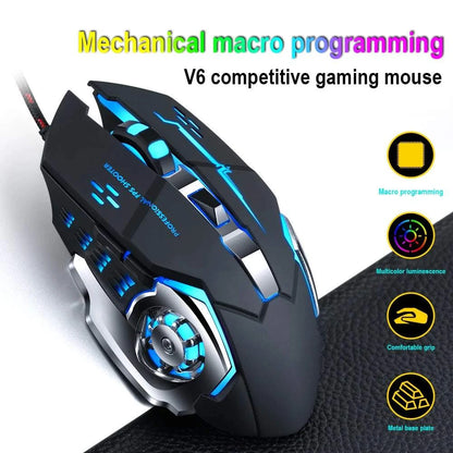 V6 Gaming Mouse Office Luminous Wired Mechanical Mouse