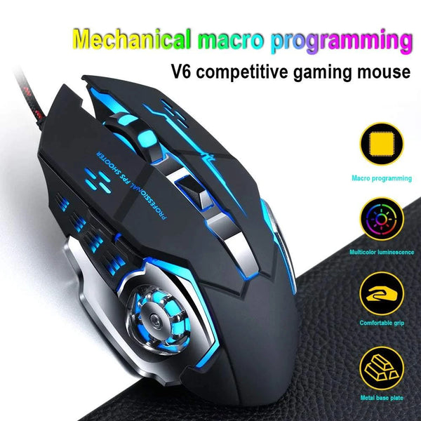 V6 Gaming Mouse Office Luminous Wired Mechanical Mouse