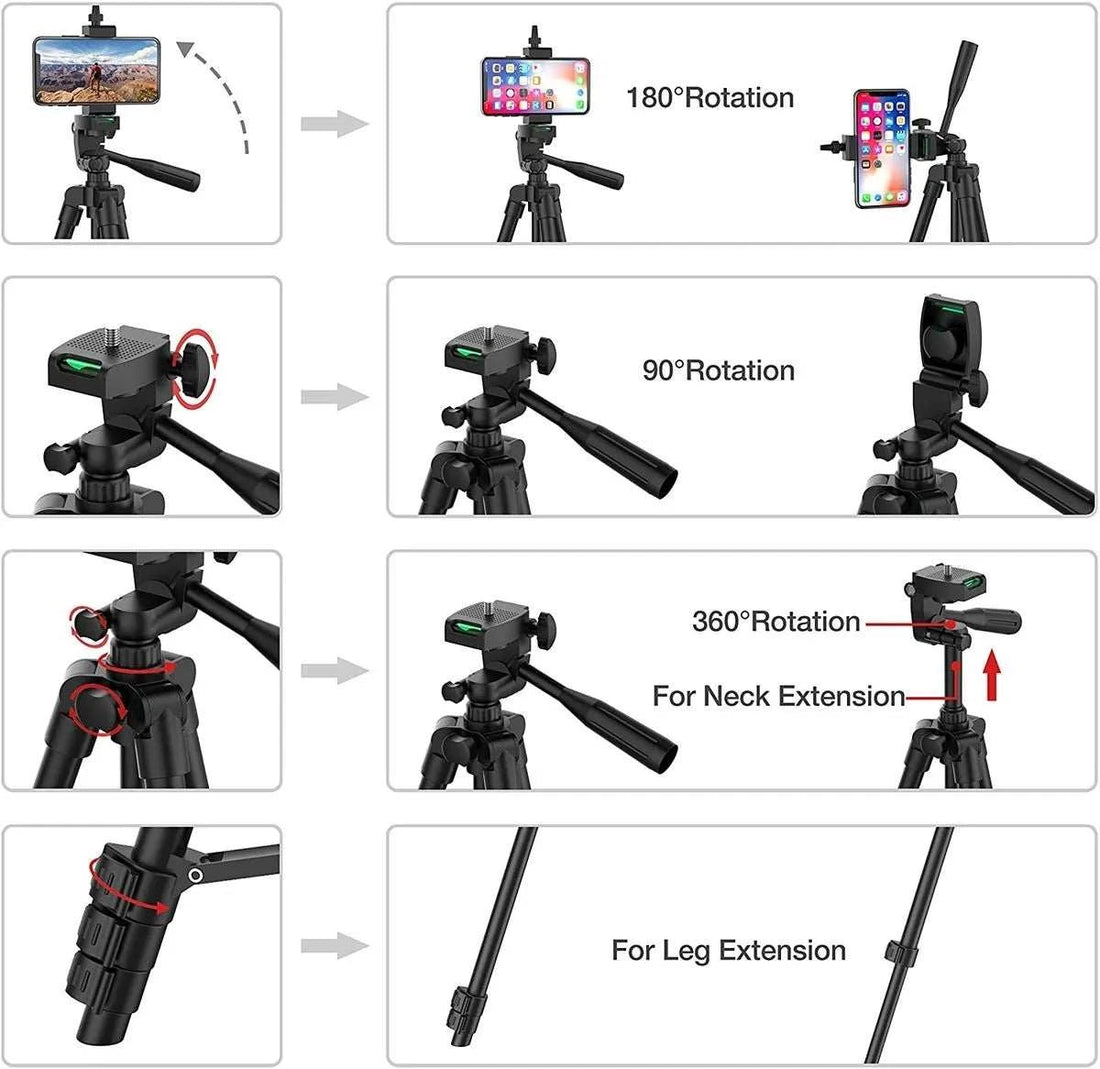 Extendable Mini Tripod Phone Video Recording Phone Tripods Stand With Bluetooth Remote Universal Camera Phone Photography Holder
